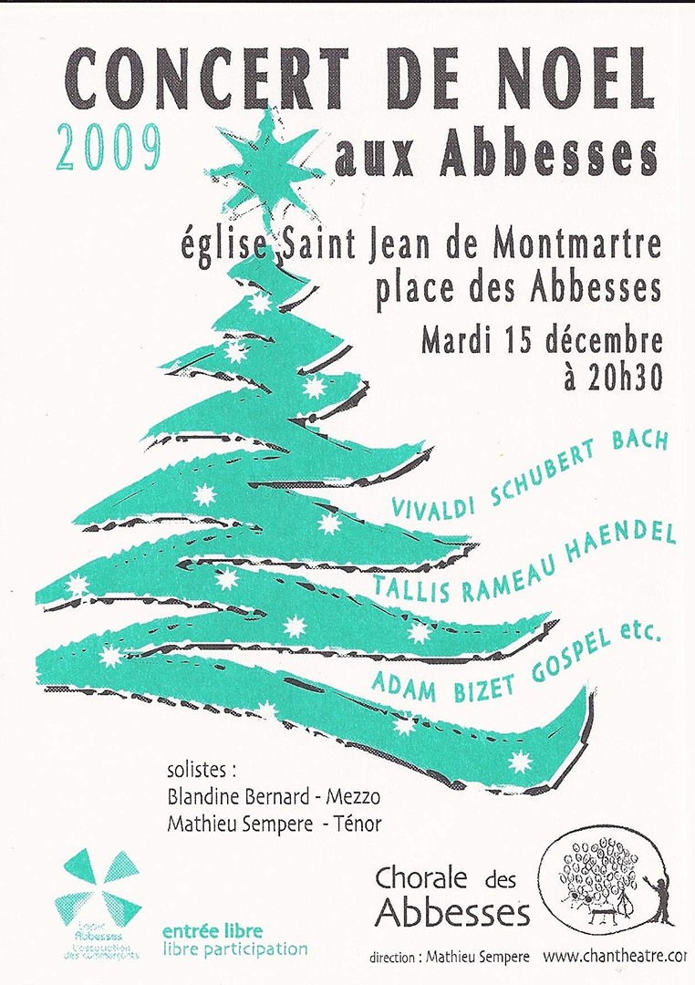 Affiche concert Noël aux Abbesses 2009