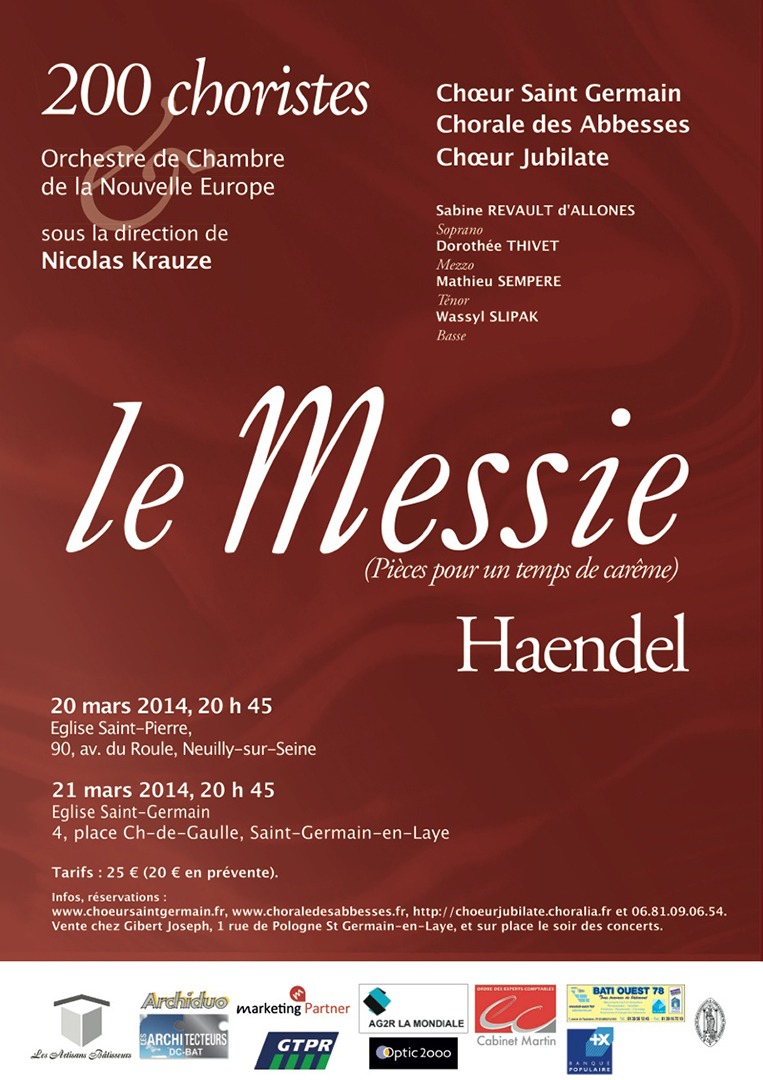 Affiche concert Le Messie - Haendel