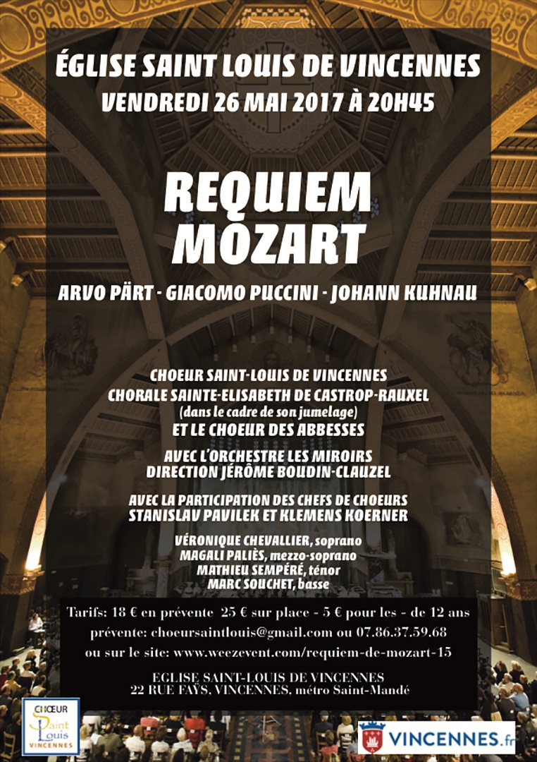 Affiche concert Requiem de Mozart - 2017